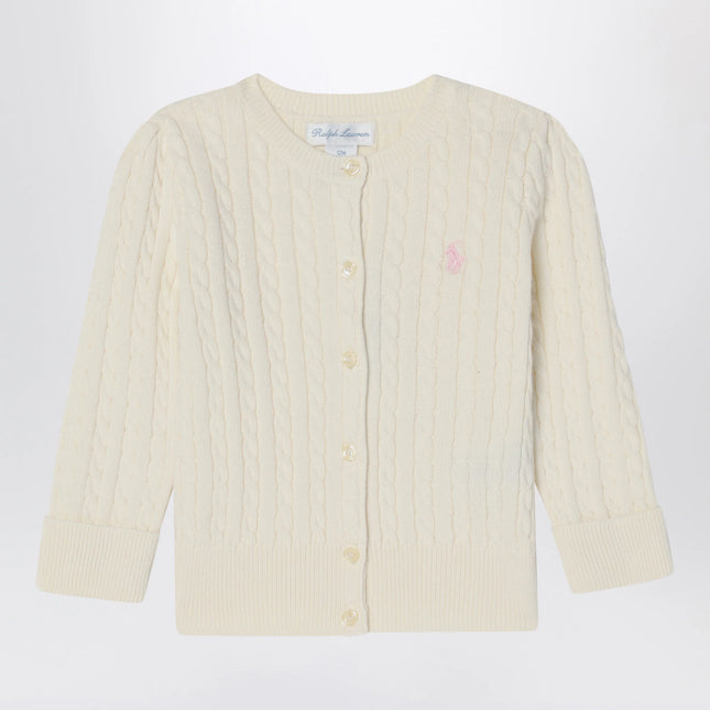 Polo Ralph Lauren White cable knit cotton cardigan
