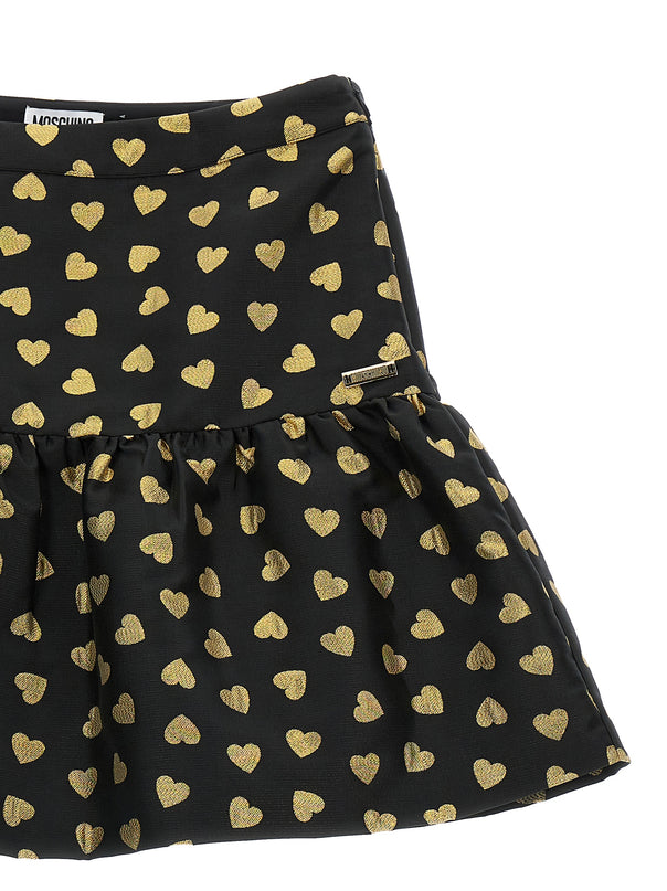 Moschino Kid Teen Heart Flounce Skirt