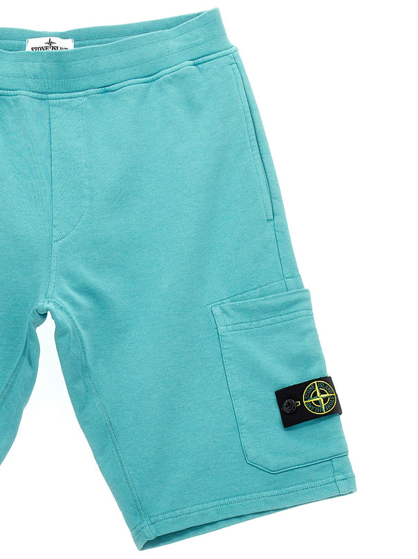 Stone Island Junior Cargo Badge Logo Bermuda Shorts