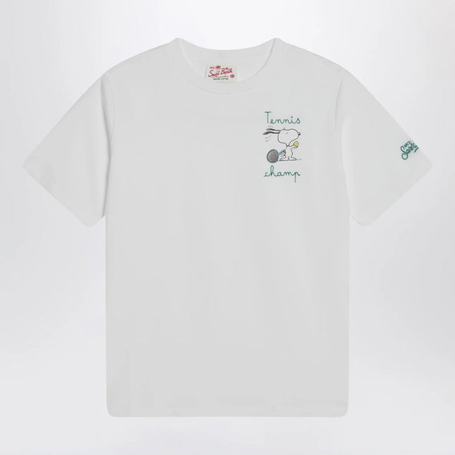 MC2 Saint Barth White T-shirt with Snoopy tennis print